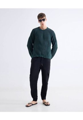 Saco  Para Hombre Cuello Redondo Color Verde Marca Seven Seven #45330258