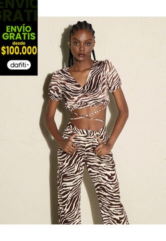 Blusa Para Mujer Manga Corta Color Cafe  Marca Seven Seven #28123693 Seven Seven