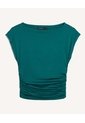 Camiseta Drapeado Lateral  Para Mujer Esmeralda Seven Seven de Seven Seven