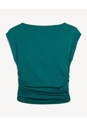 Camiseta Drapeado Lateral  Para Mujer Esmeralda Seven Seven