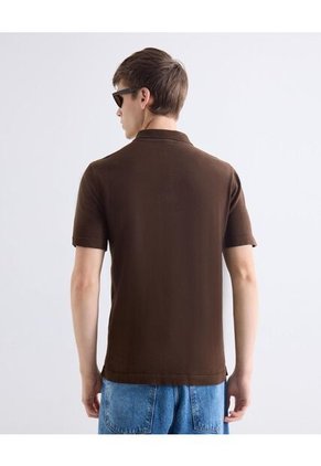 Polo  Para Hombre Cuello Tejido Sin Bolsillo Color Café Marca Seven Seven #45110920