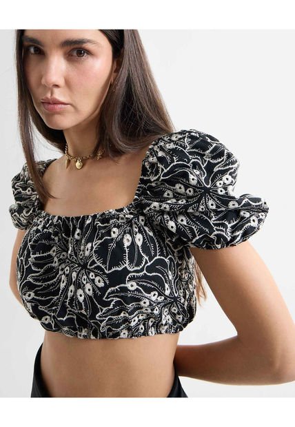 Blusa Para Mujer Manga Corta Color Negro Marca Seven Seven #28124033