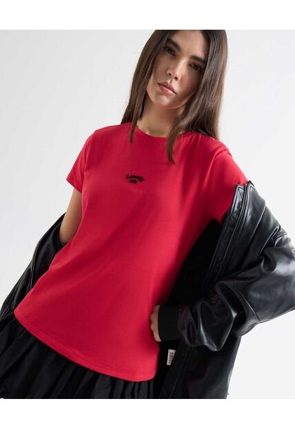 Camiseta Para Mujer Manga Corta Cuello Redondo Color Rojo Marca Seven Seven #28096217