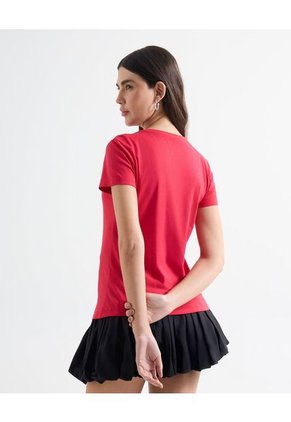 Camiseta Para Mujer Manga Corta Cuello Redondo Color Rojo Marca Seven Seven #28096217