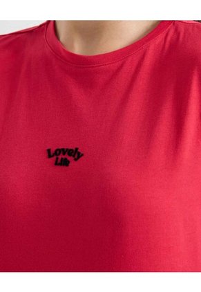 Camiseta Para Mujer Manga Corta Cuello Redondo Color Rojo Marca Seven Seven #28096217