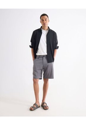 Camisa  Para Hombre Manga Larga Sin Bolsillo Cuello Casual M Color Negro Marca Seven Seven #45012213