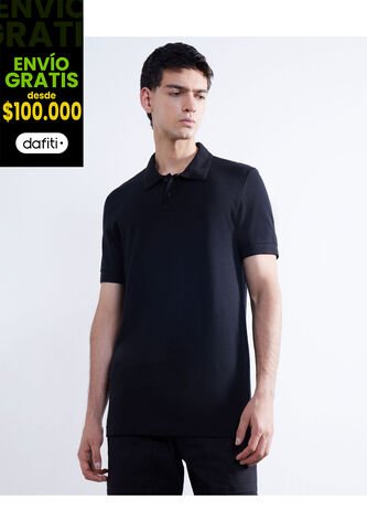 Polo Para Hombre Cuello Tejido  Color Negro Marca Seven Seven #45110813 Seven Seven