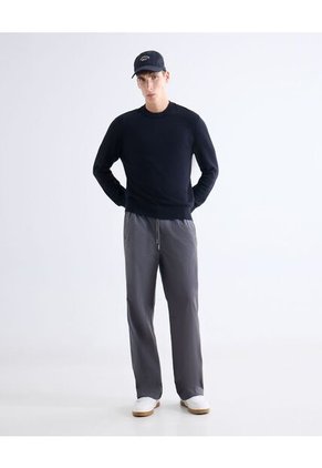 Saco  Para Hombre Cuello Redondo Color Negro Marca Seven Seven #45330254