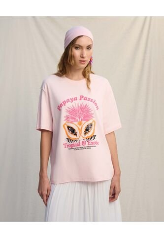 Camiseta  Para Mujer Manga Corta Cuello Redondo Color Rosado Marca Seven Seven #28096631 Seven Seven