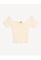 Camiseta Tipo Off Shoulder  Para Mujer Crema Seven Seven de Seven Seven