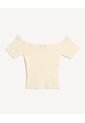 Camiseta Tipo Off Shoulder  Para Mujer Crema Seven Seven de Seven Seven