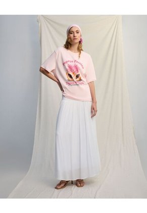 Camiseta  Para Mujer Manga Corta Cuello Redondo Color Rosado Marca Seven Seven #28096631