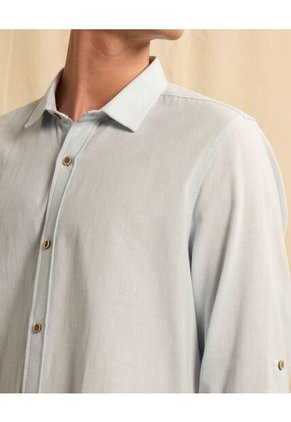 Camisa  Para Hombre Manga Larga Sin Bolsillo Cuello Casual M Color Azul Marca Seven Seven #45012207