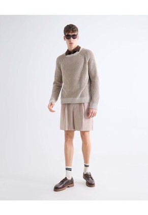 Saco  Para Hombre Cuello Redondo Color Beige Marca Seven Seven #45330259