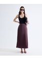 Falda Maxi Satín  Para Mujer Café Seven Seven de Seven Seven