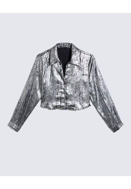 Blusa Para Mujer Manga Larga Color Plata Marca Seven Seven #28123974