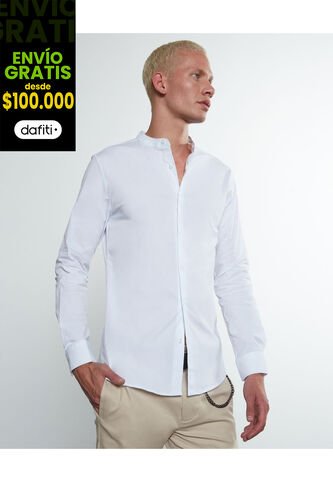 Camisa Para Hombre Manga Larga Cuello Neru Color Blanco Marca Seven Seven #45011419 Seven Seven