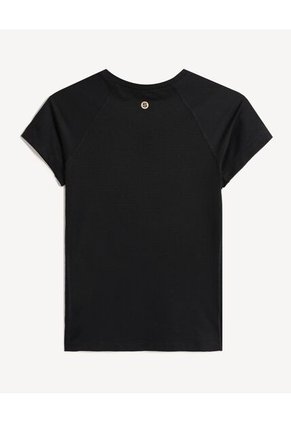 Camiseta Para Mujer Manga Corta Cuello V Color Negro Marca Seven Seven #28096495