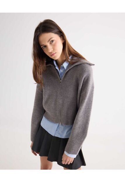 Saco Para Mujer Cuello Alto O Cuello Tortuga Color Gris Marca Seven Seven #28330682