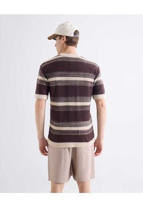 Camiseta  Para Hombre Manga Corta Cuello Redondo Color Café Marca Seven Seven #45092816