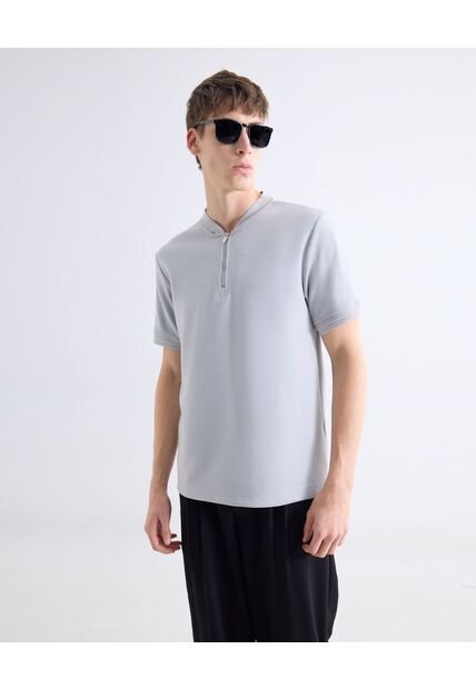 Polo  Para Hombre Cuello Tejido Sin Bolsillo Color Gris Marca Seven Seven #45110921