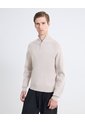 Saco Tejido Half Zipper  Para Hombre Beige Seven Seven de Seven Seven