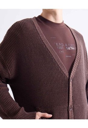 Saco  Para Hombre Cardigan Color Café Marca Seven Seven #45330266