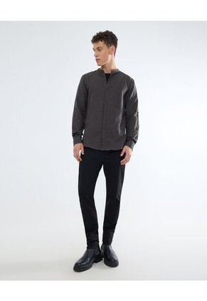 Camisa Cuello Mao  Para Hombre Verde Seven Seven