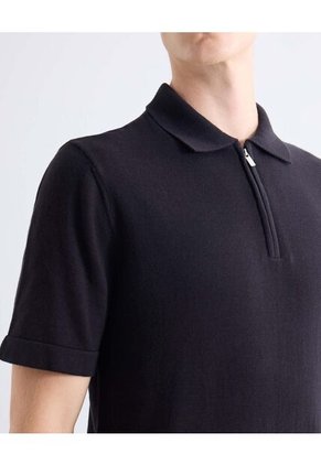 Polo  Para Hombre Cuello Tejido Sin Bolsillo Color Negro Marca Seven Seven #45110919