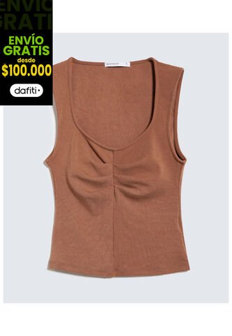 Camiseta Para Mujer Manga Sisa Color Camel Marca Seven Seven #28096101 Seven Seven