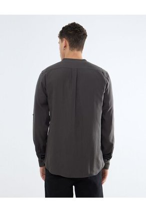 Camisa Cuello Mao  Para Hombre Verde Seven Seven