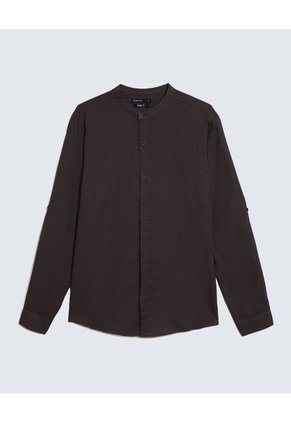 Camisa Cuello Mao  Para Hombre Verde Seven Seven