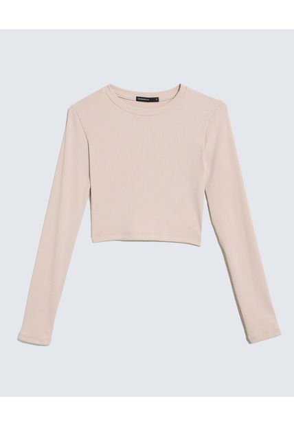 Camiseta Para Mujer Manga Larga Color Beige Marca Seven Seven #28096043