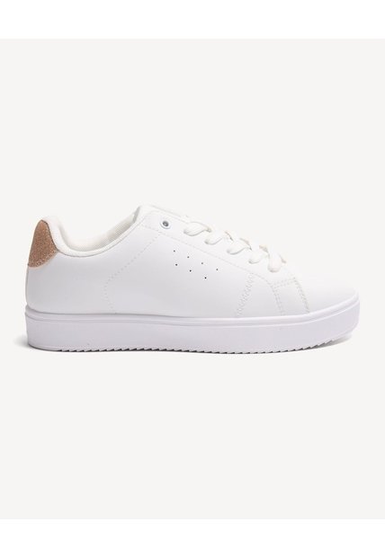 Tenis Con Detalles Brillantes  Para Mujer Café Seven Seven