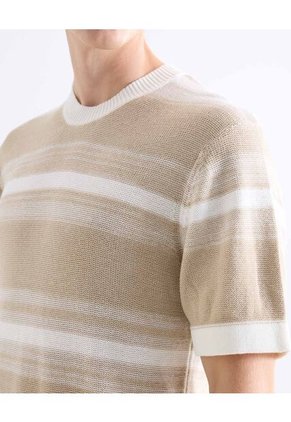 Camiseta  Para Hombre Manga Corta Cuello Redondo Color Beige Marca Seven Seven #45092817