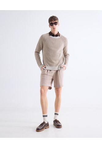 Bermuda  Para Hombre Regular Corto Color Beige Marca Seven Seven #45100773 Seven Seven