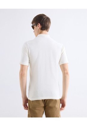 Polo  Para Hombre Cuello Tejido Sin Bolsillo Color Hueso Marca Seven Seven #45110918