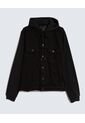 Chaqueta Trucker Con Capota  Para Hombre Negro Seven Seven de Seven Seven