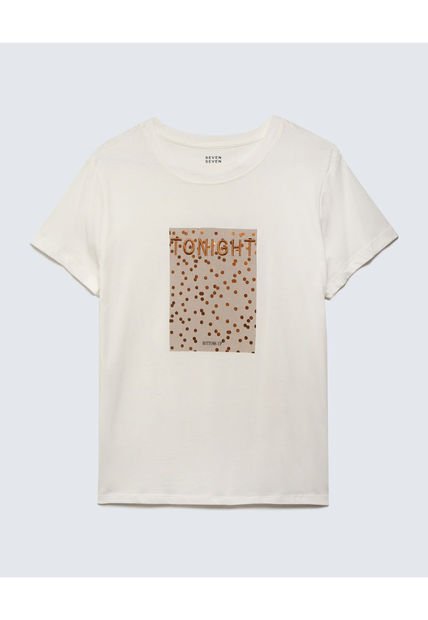 Camiseta Para Mujer Manga Corta Color Crema Marca Seven Seven #28096123