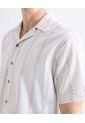 Camisa Resort Texturizada  Para Hombre Marfil Seven Seven de Seven Seven