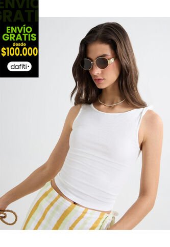 Camiseta Para Mujer Manga Sisa Color Crudo Marca Seven Seven #28096135 Seven Seven