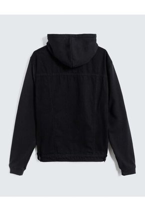 Chaqueta Trucker Con Capota  Para Hombre Negro Seven Seven