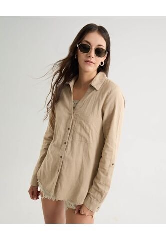 Blusa  Para Mujer Manga Larga Color Taupe Marca Seven Seven #28124047 Seven Seven