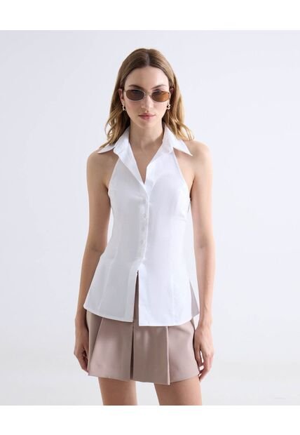 Blusa  Para Mujer Manga Sisa Color Blanco Marca Seven Seven #28124120