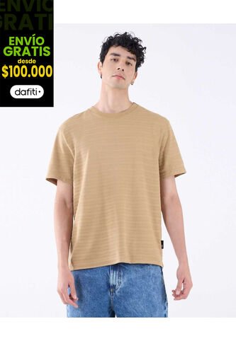 Camiseta Para Hombre Manga Corta Color Camel Marca Seven Seven #45092598 Seven Seven