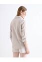 Blusa Rústica Con Bolsillo  Para Mujer Beige Seven Seven de Seven Seven