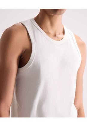 Camiseta Rib Tank Top Para Hombre Blanco Seven Seven