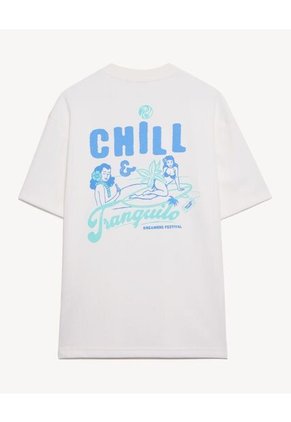 Camiseta Relaxed Estampado Chill Para Hombre Blanco Seven Seven