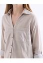 Blusa Rústica Con Bolsillo  Para Mujer Beige Seven Seven de Seven Seven