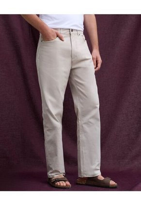 Pantalón Straight 5 Bolsillos Para Hombre Beige Seven Seven